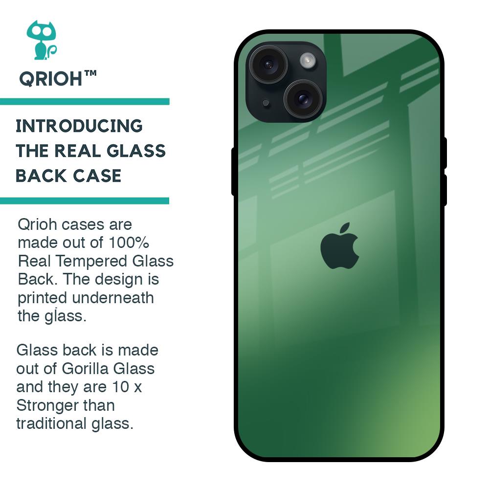 Green Grunge Texture Glass Case for iPhone 15 Plus