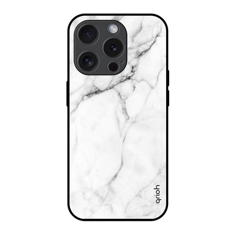 Modern White Marble iPhone 15 Pro Glass Back Cover Online