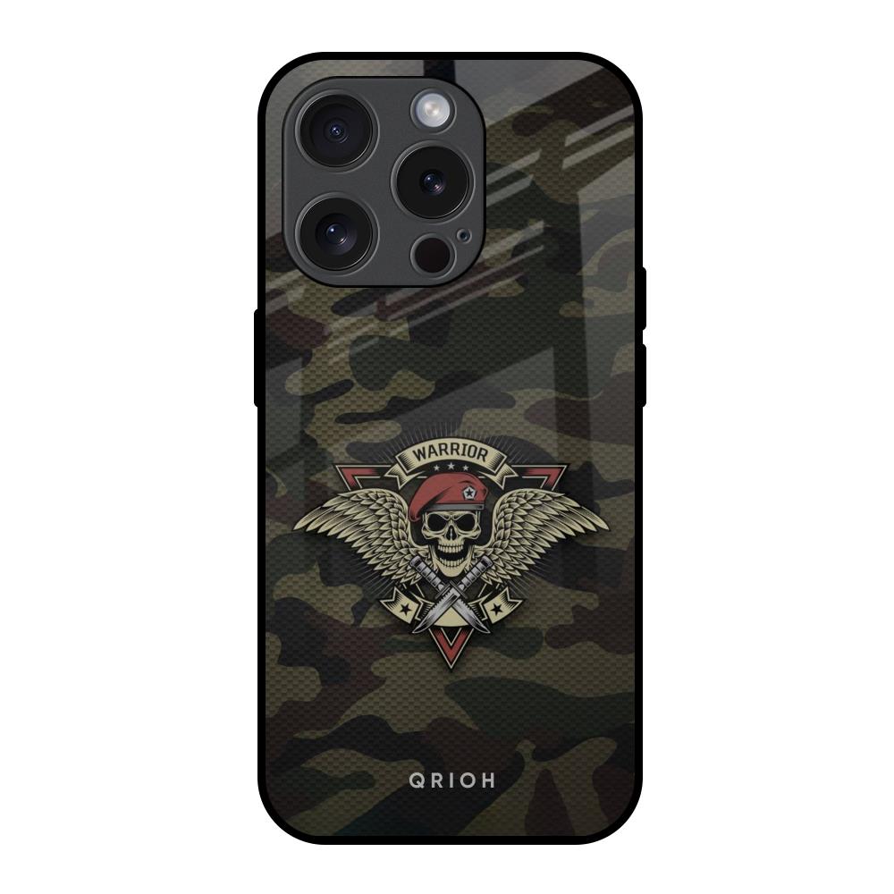 Army Warrior iPhone 15 Pro Glass Back Cover Online