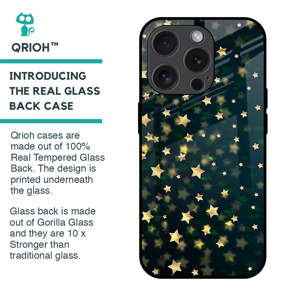 Dazzling Stars Glass Case For iPhone 15 Pro