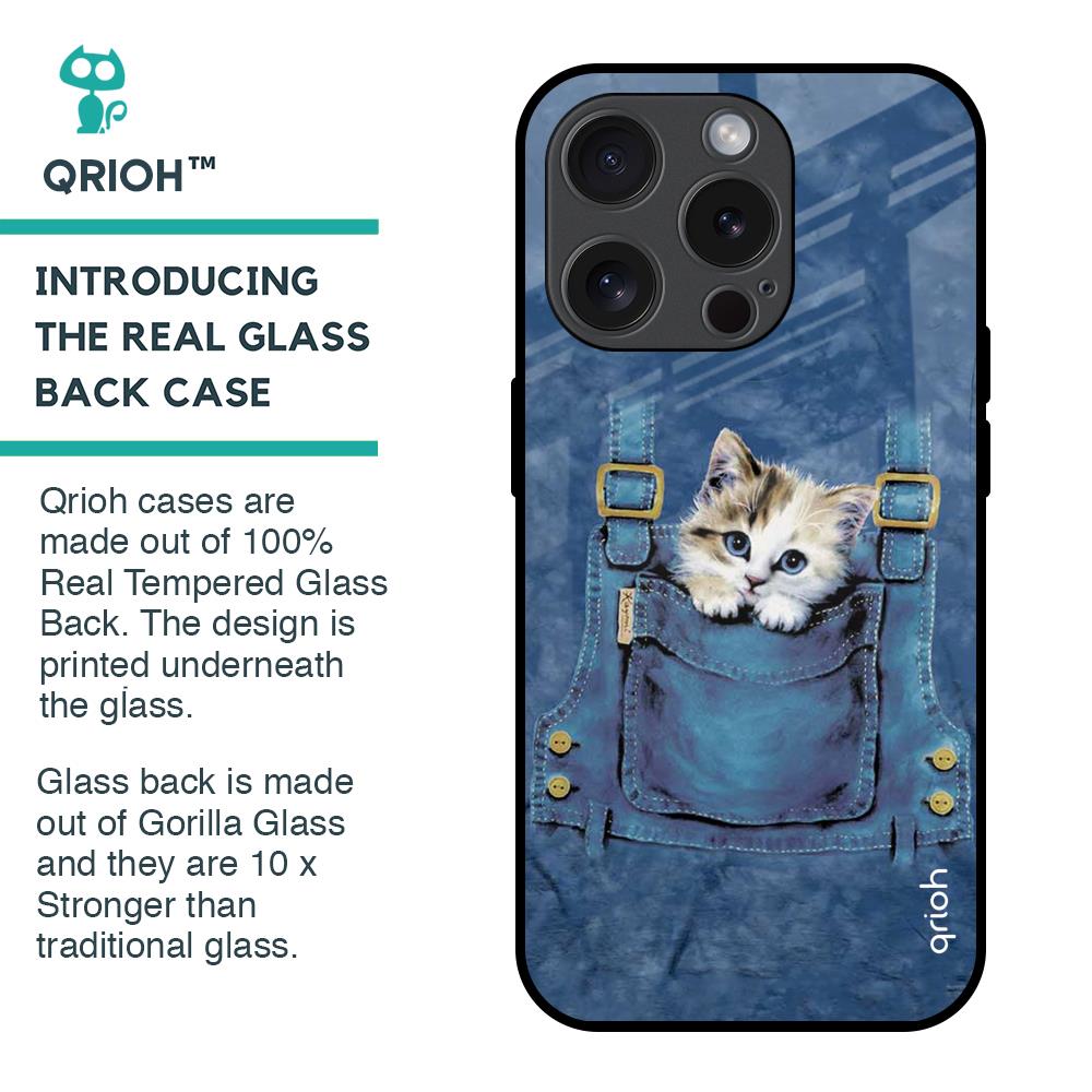 Kitty In Pocket Glass Case For iPhone 15 Pro