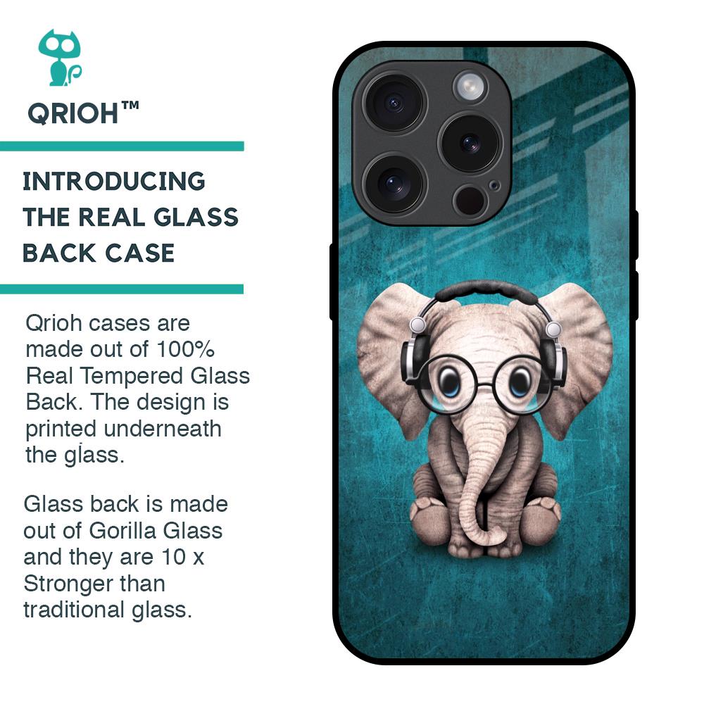 Adorable Baby Elephant Glass Case For iPhone 15 Pro