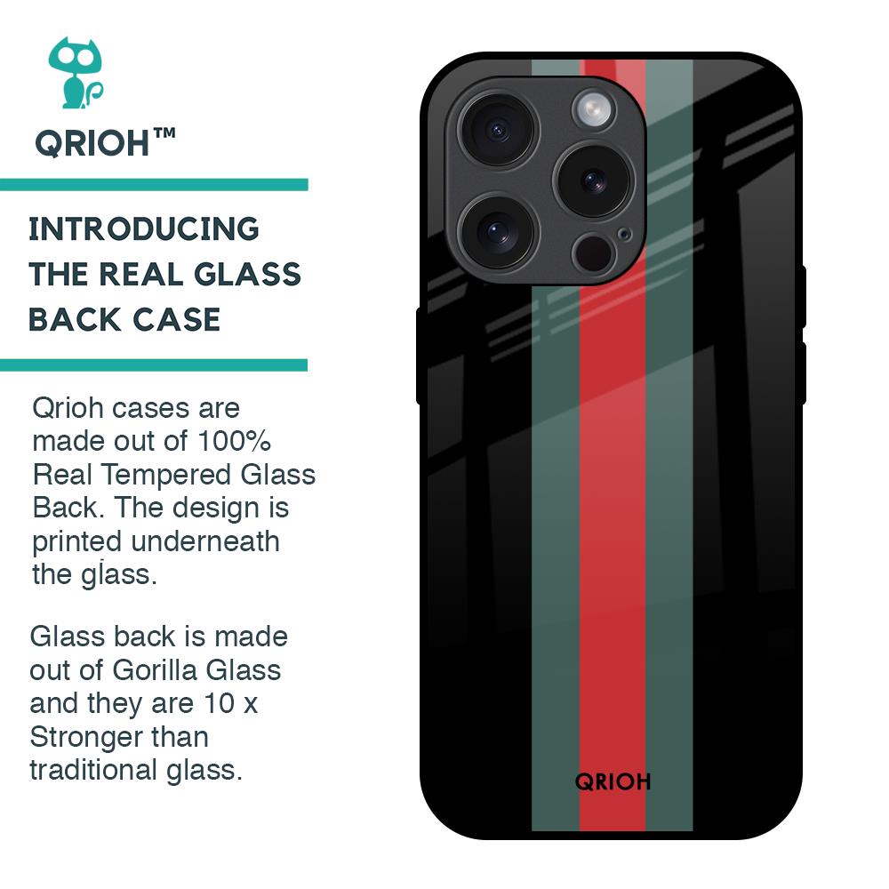 Vertical Stripes Glass Case for iPhone 15 Pro