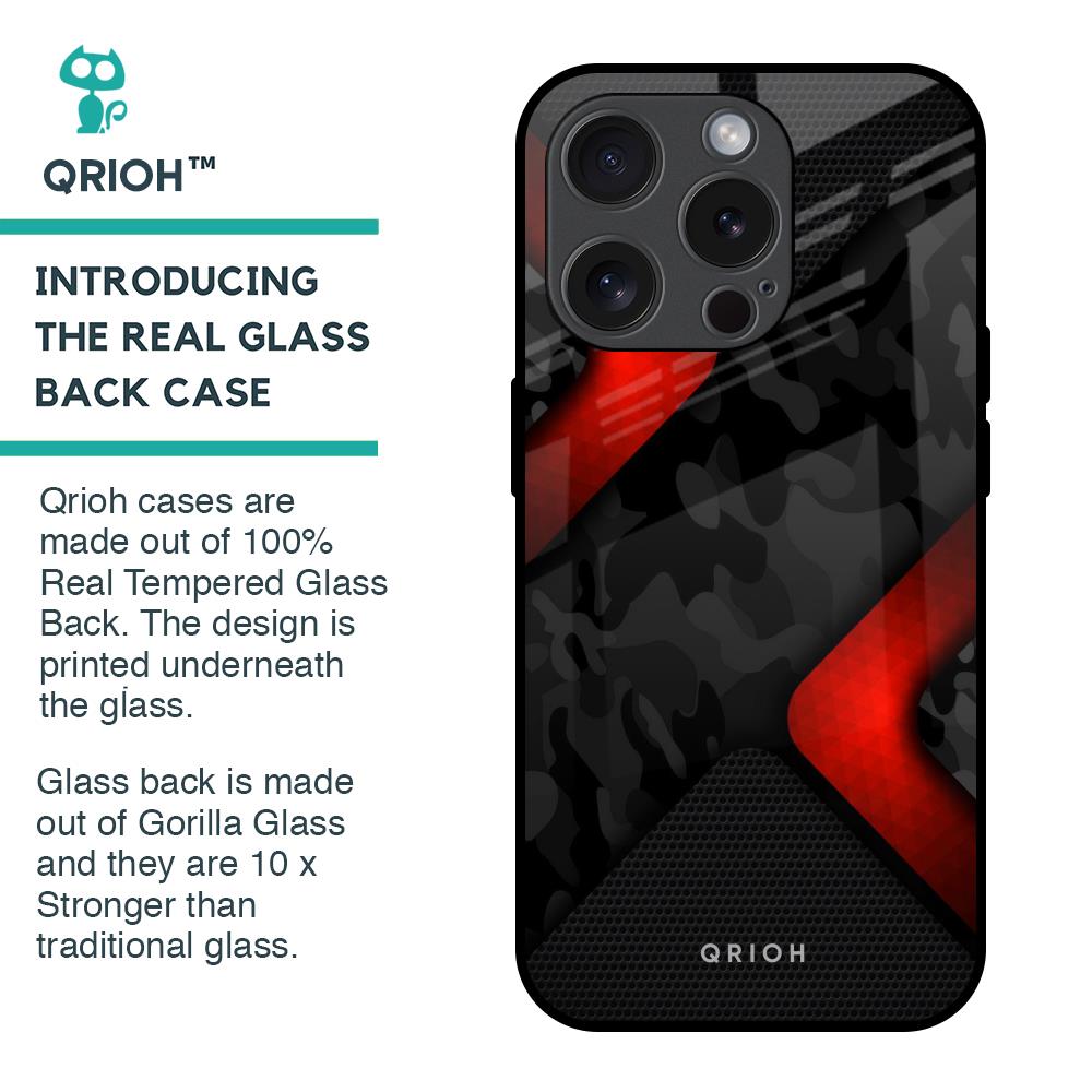 Modern Camo Abstract Glass Case for iPhone 15 Pro