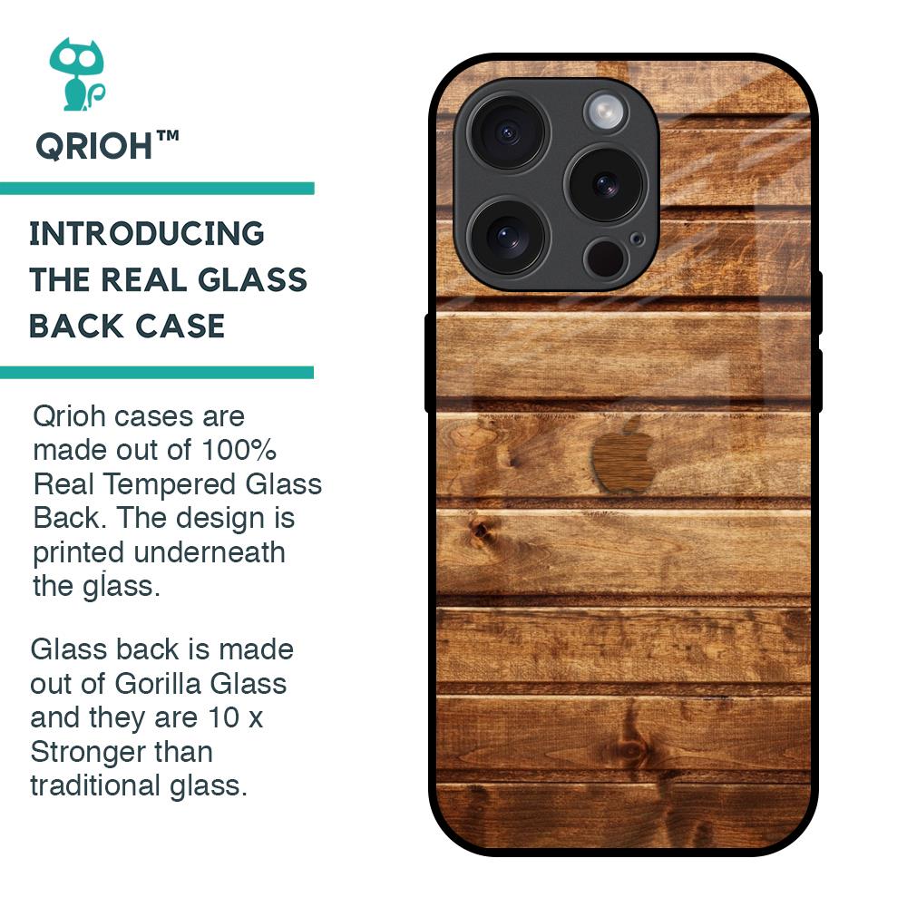 Wooden Planks Glass Case for iPhone 15 Pro