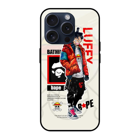 Bape Luffy iPhone 15 Pro Glass Back Cover Online