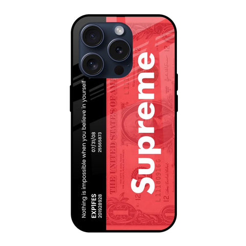 Supreme Ticket iPhone 15 Pro Glass Back Cover Online