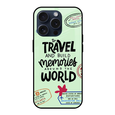 Travel Stamps iPhone 15 Pro Glass Back Cover Online
