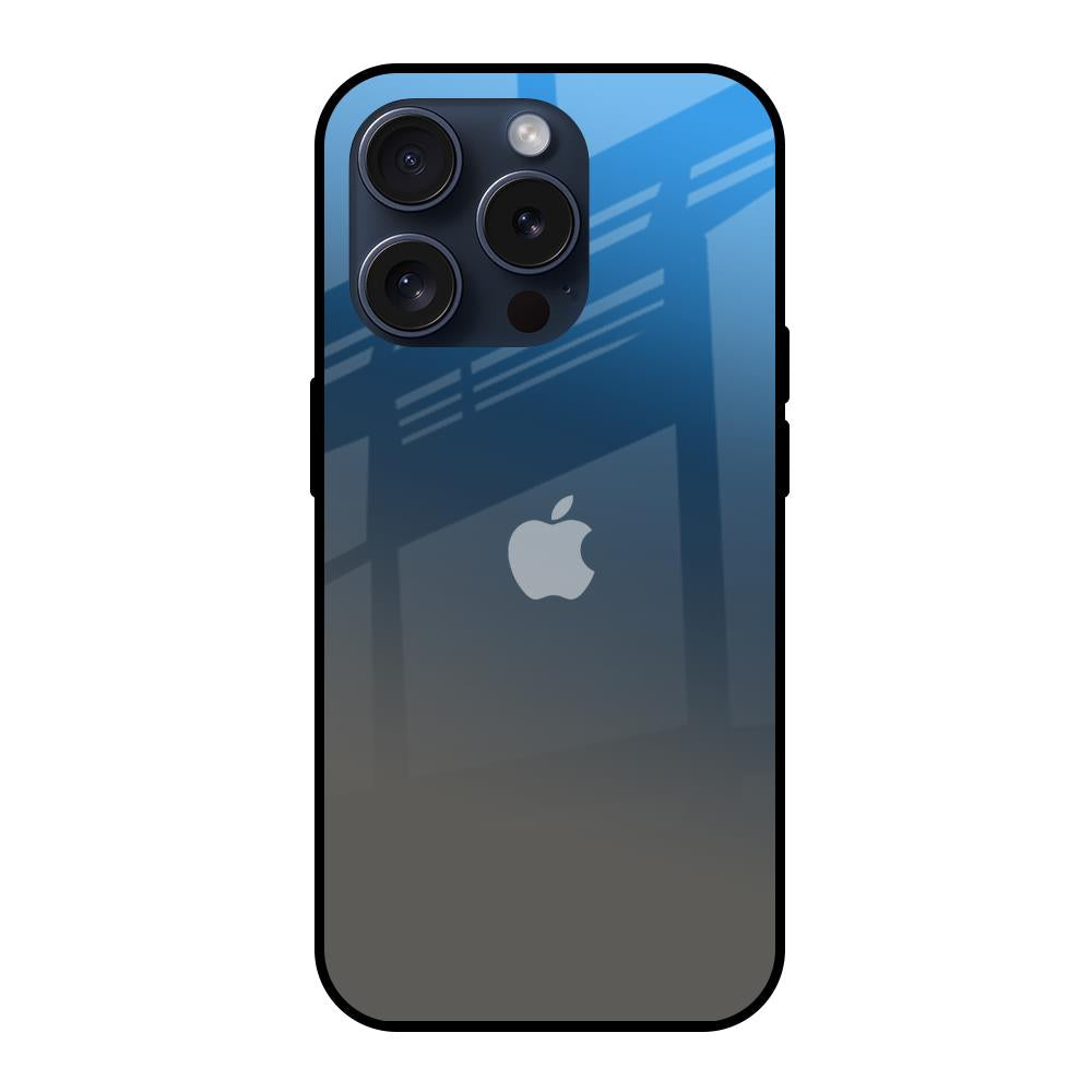Blue Grey Ombre iPhone 15 Pro Glass Back Cover Online