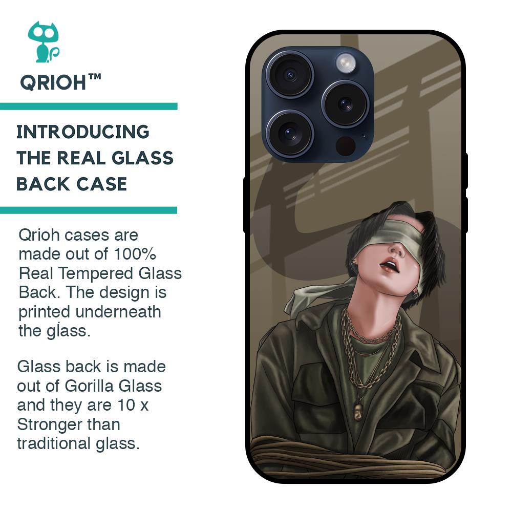 Blind Fold Glass Case for iPhone 15 Pro