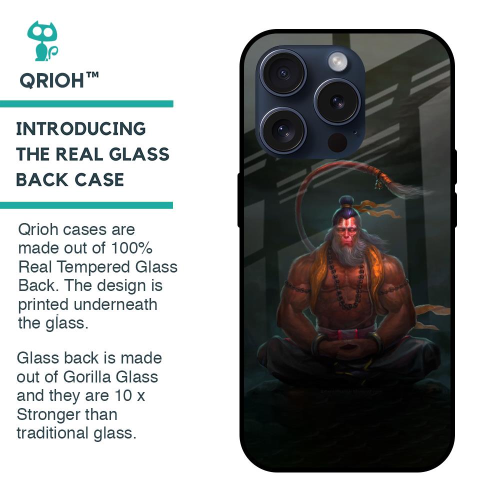 Lord Hanuman Animated Glass Case for iPhone 15 Pro