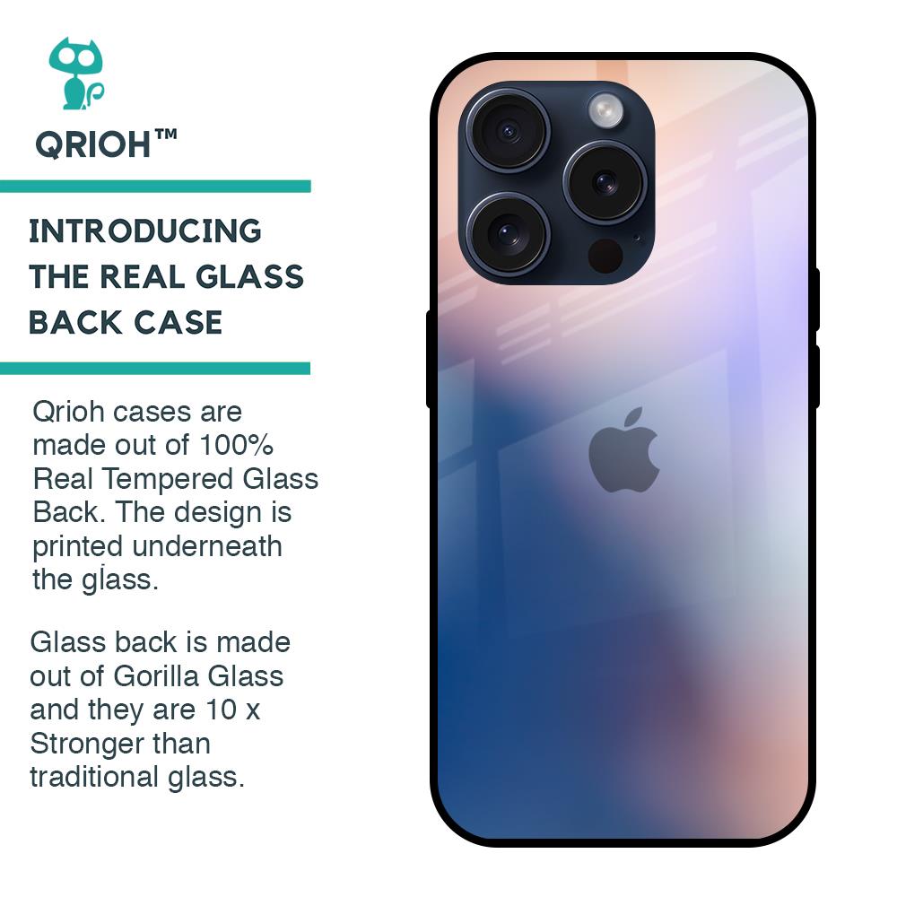 Blue Mauve Gradient Glass Case for iPhone 15 Pro