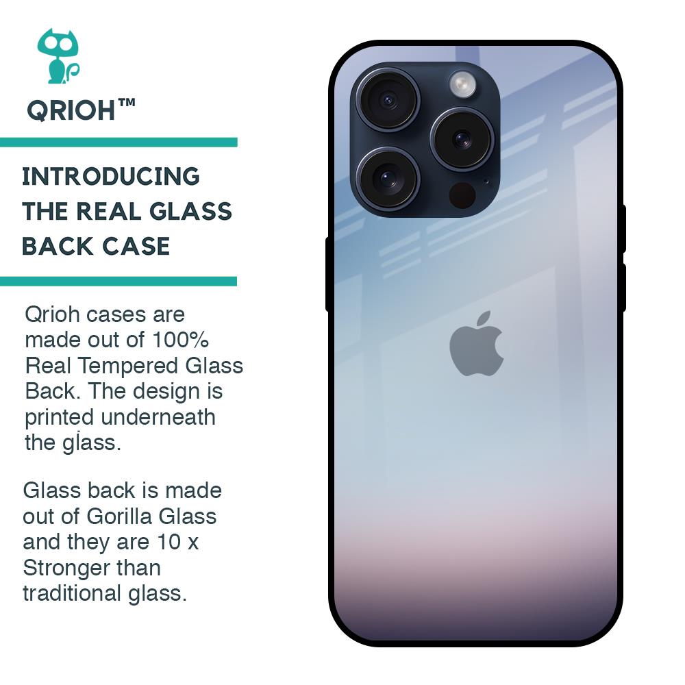 Light Sky Texture Glass Case for iPhone 15 Pro
