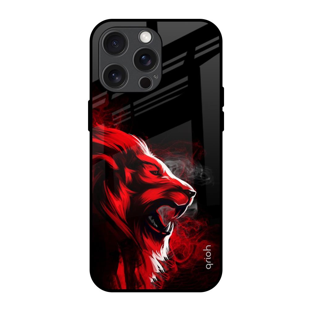 Red Angry Lion iPhone 15 Pro Max Glass Back Cover Online