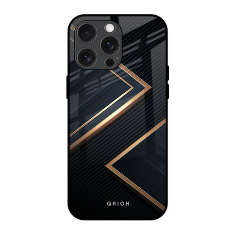 Sleek Golden & Navy iPhone 15 Pro Max Glass Back Cover Online