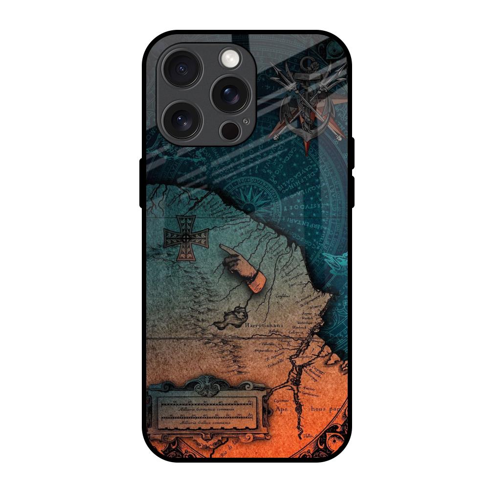 Geographical Map iPhone 15 Pro Max Glass Back Cover Online