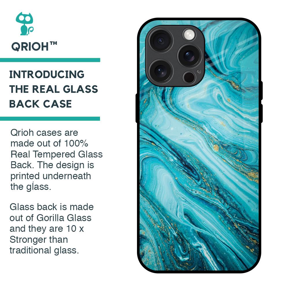 Ocean Marble Glass Case for iPhone 15 Pro Max