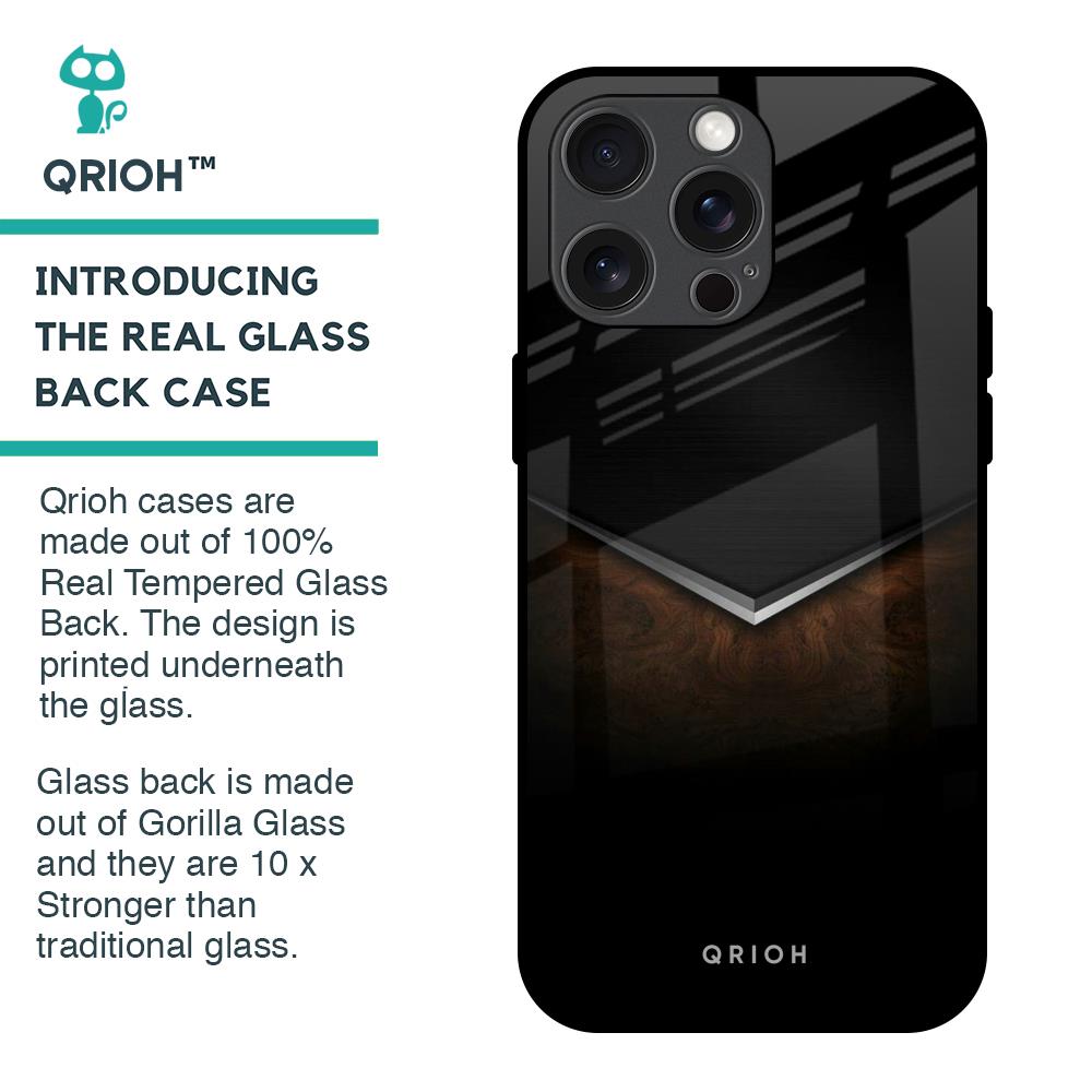 Dark Walnut Glass Case for iPhone 15 Pro Max