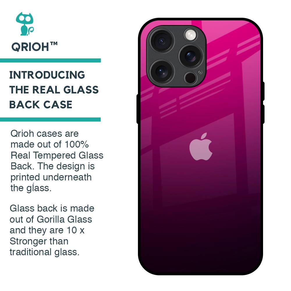 Purple Ombre Pattern Glass Case for iPhone 15 Pro Max