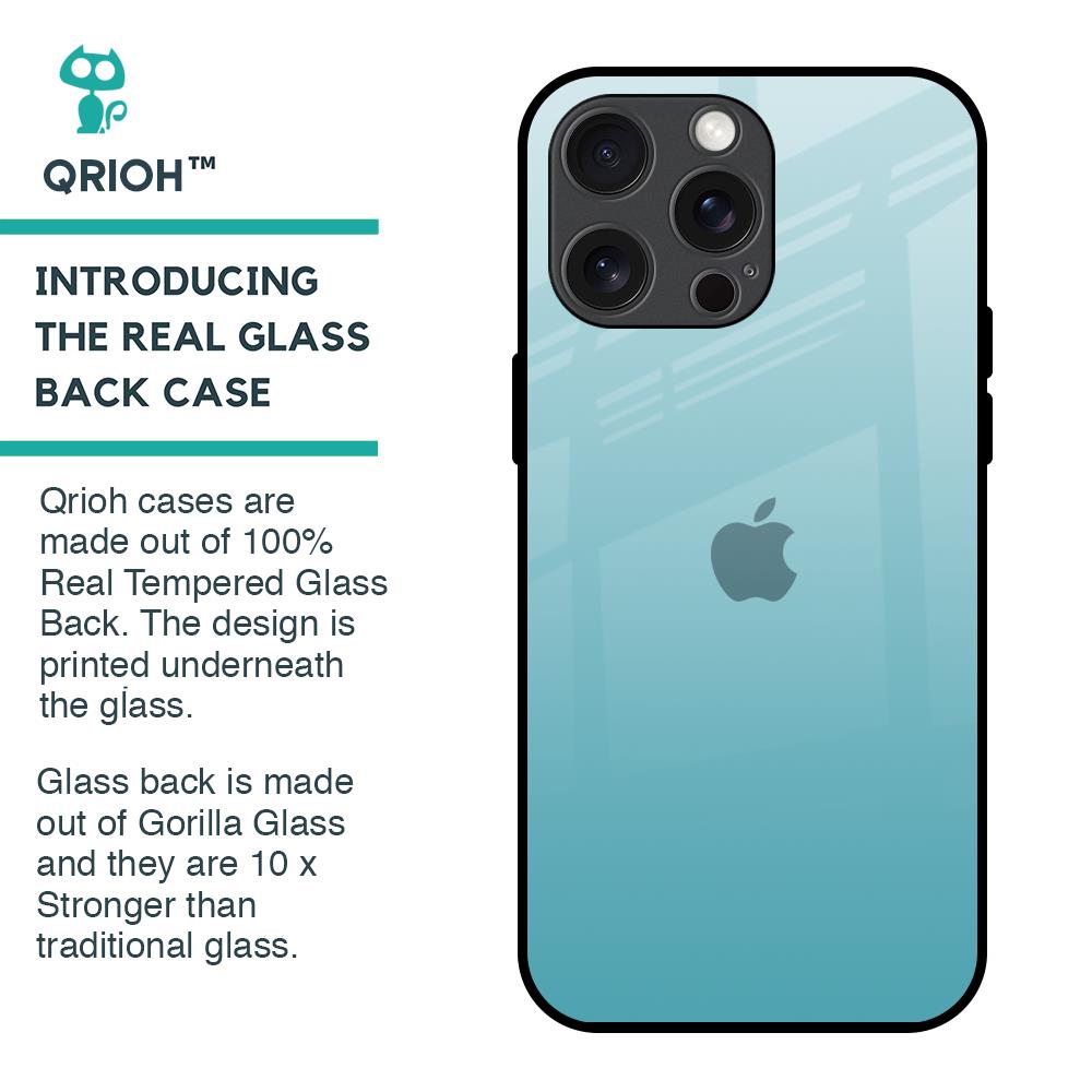 Arctic Blue Glass Case For iPhone 15 Pro Max