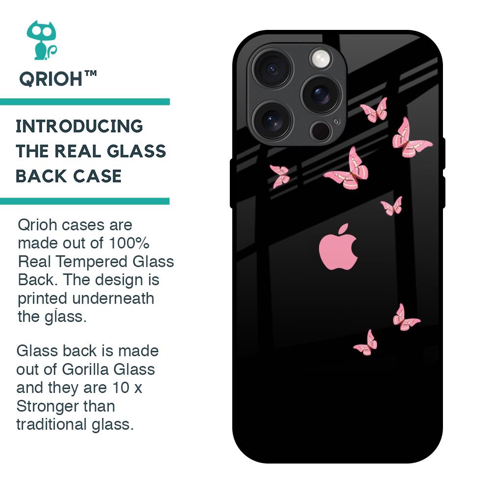 Fly Butterfly Glass Case for iPhone 15 Pro Max