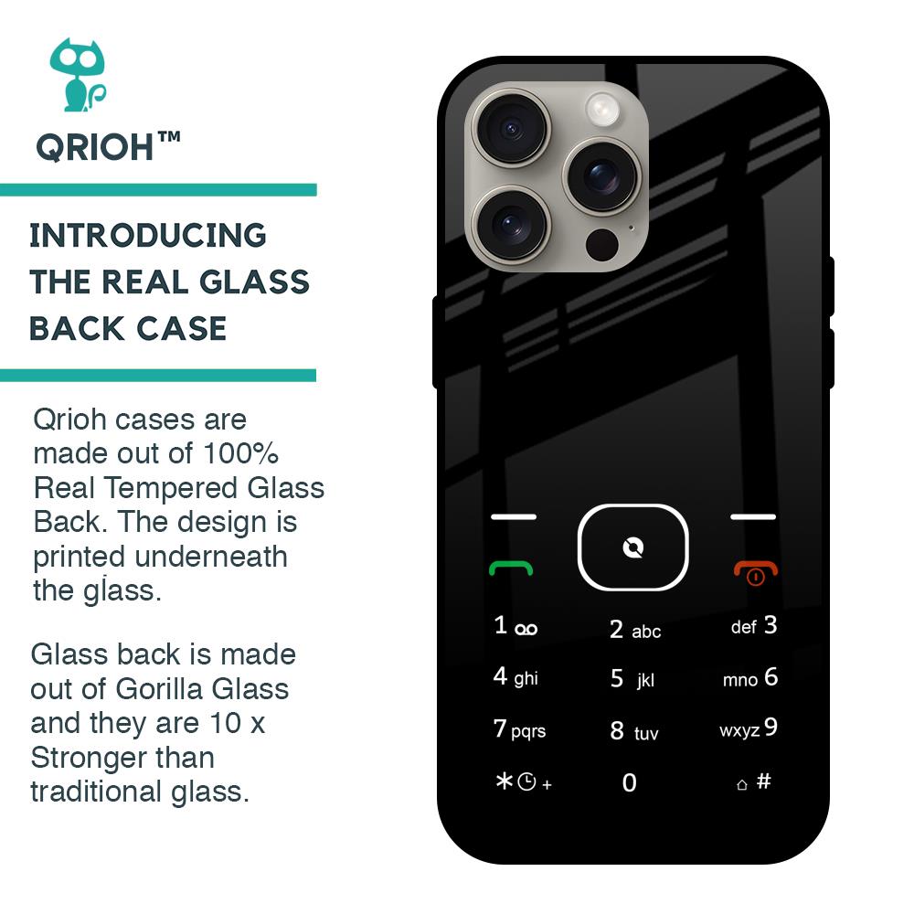 Classic Keypad Pattern Glass Case for iPhone 15 Pro Max