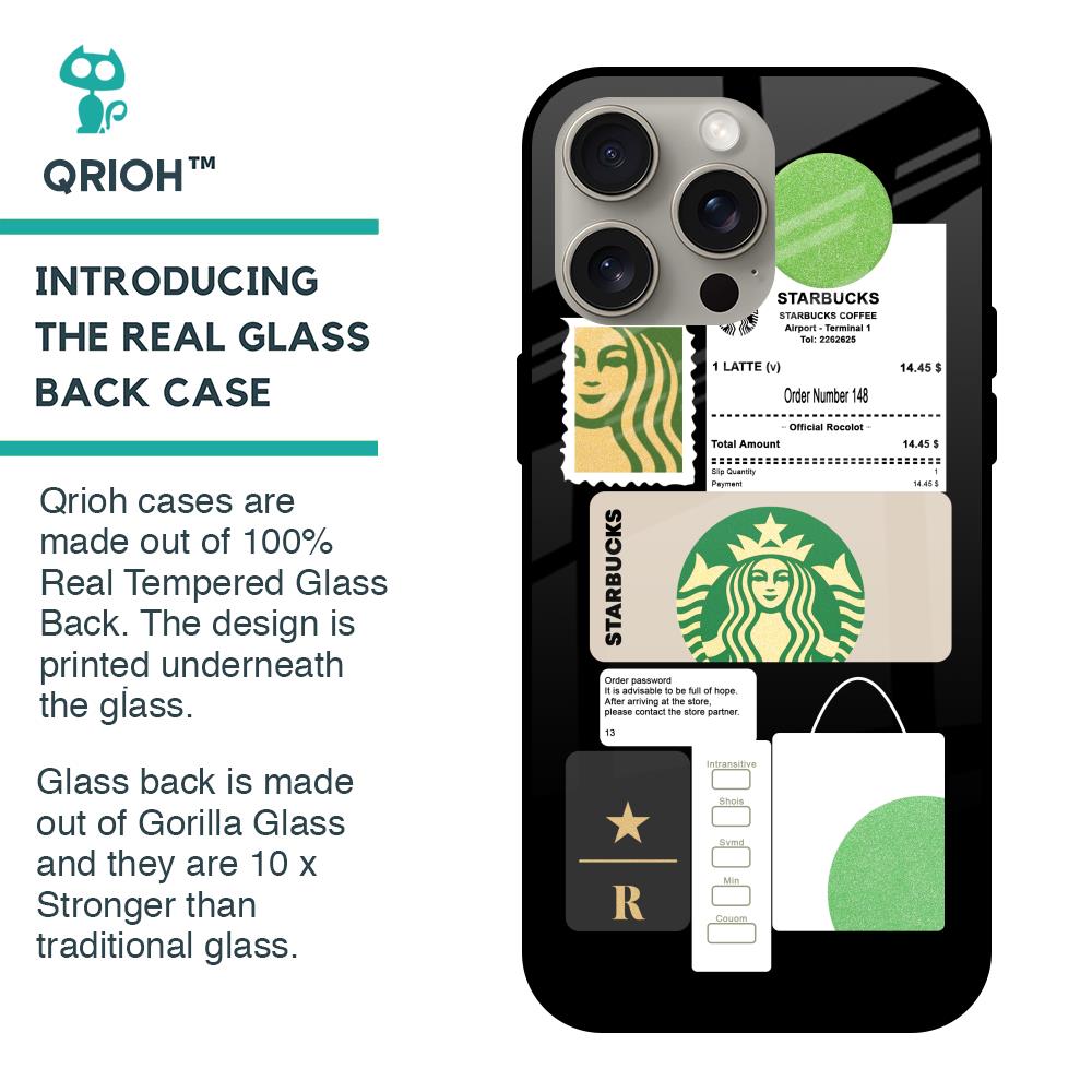 Coffee Latte Glass Case for iPhone 15 Pro Max