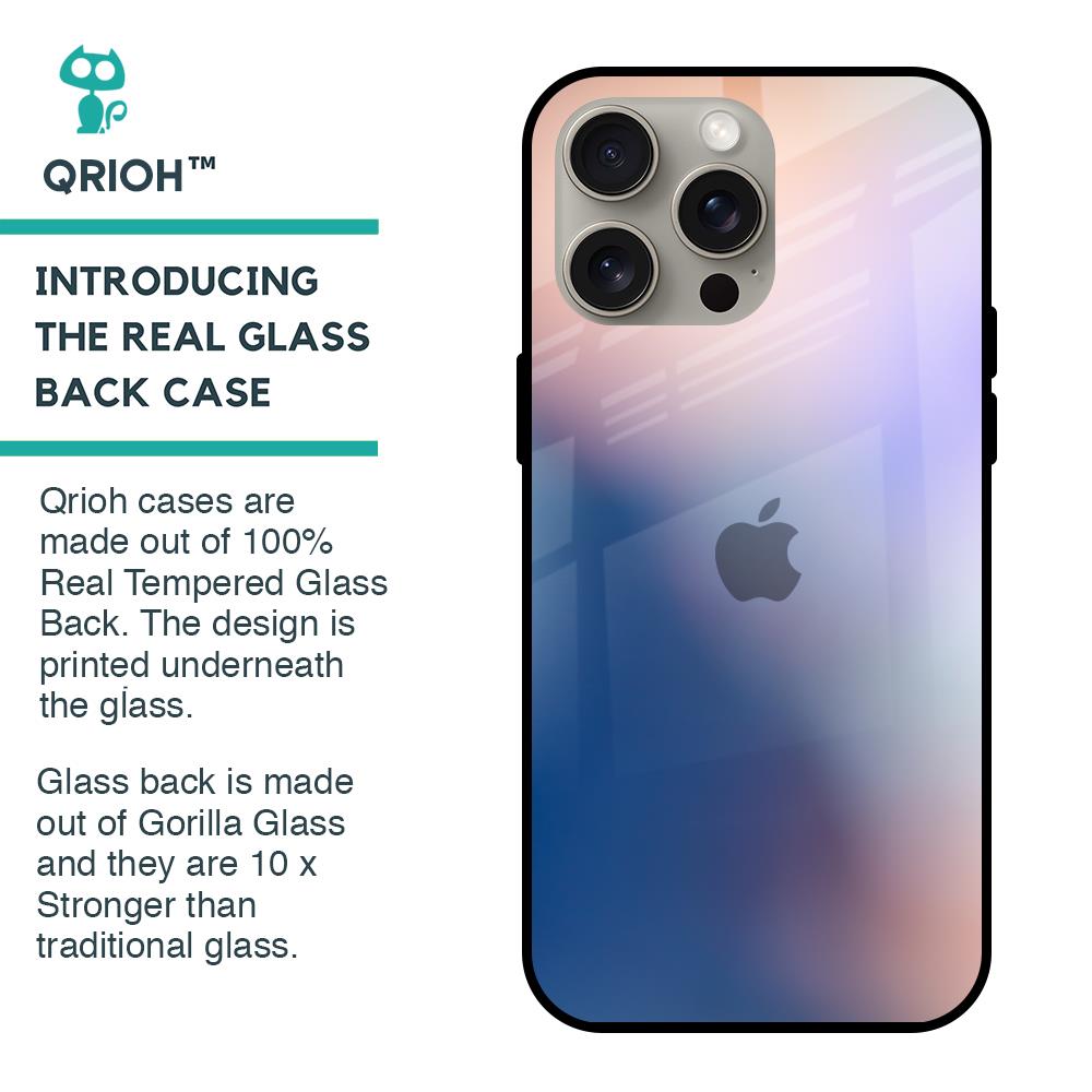 Blue Mauve Gradient Glass Case for iPhone 15 Pro Max