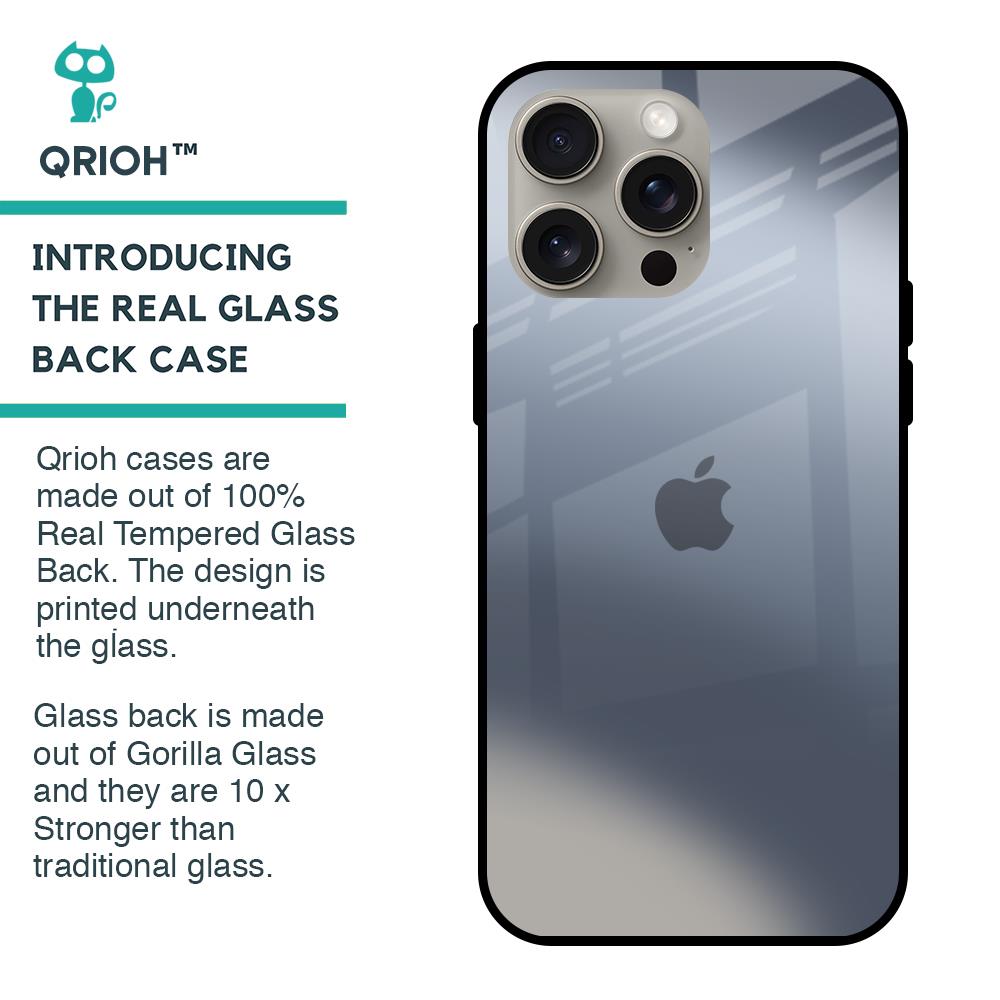Space Grey Gradient Glass Case for iPhone 15 Pro Max