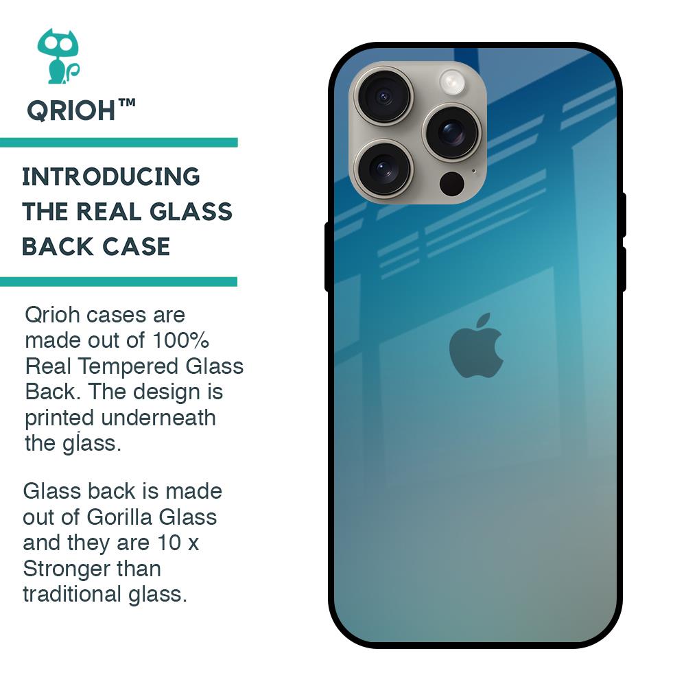 Sea Theme Gradient Glass Case for iPhone 15 Pro Max