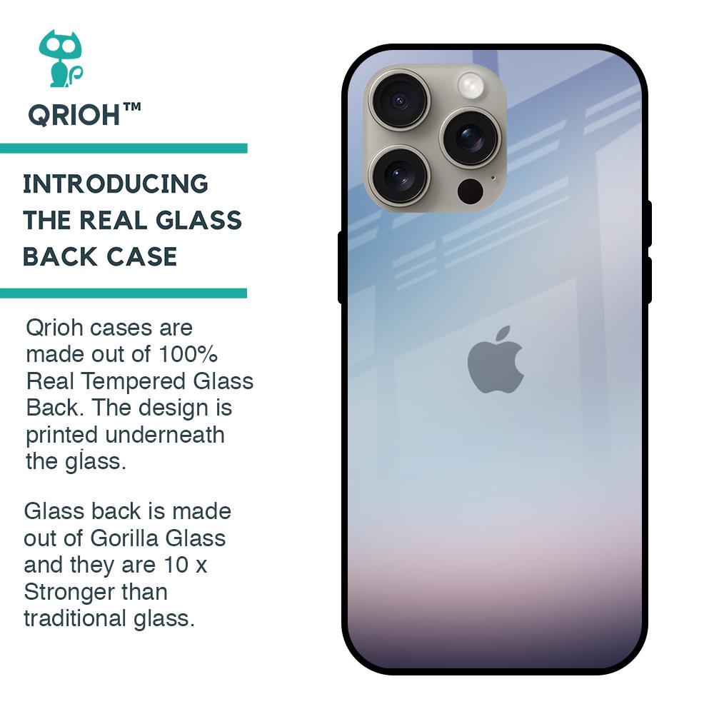 Light Sky Texture Glass Case for iPhone 15 Pro Max