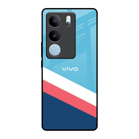 Pink & White Stripes Vivo V29 5G Glass Back Cover Online