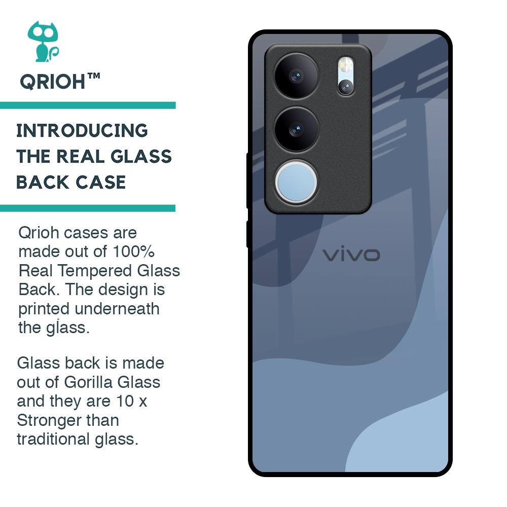 Navy Blue Ombre Glass Case for Vivo V29 5G