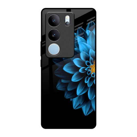 Half Blue Flower Vivo V29 Pro 5G Glass Back Cover Online
