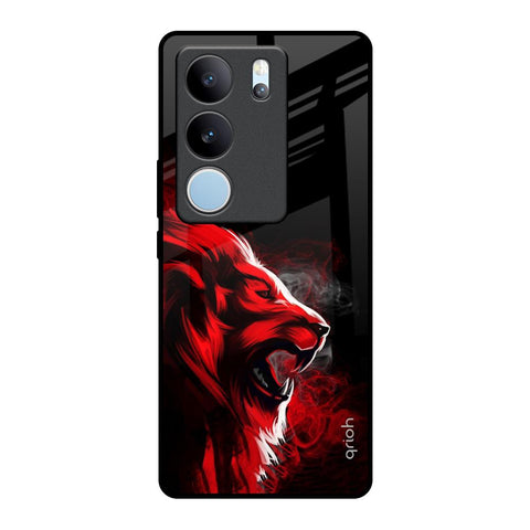Red Angry Lion Vivo V29 Pro 5G Glass Back Cover Online