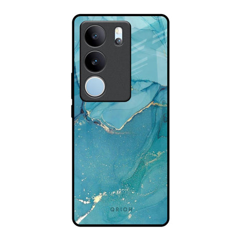 Blue Golden Glitter Vivo V29 Pro 5G Glass Back Cover Online