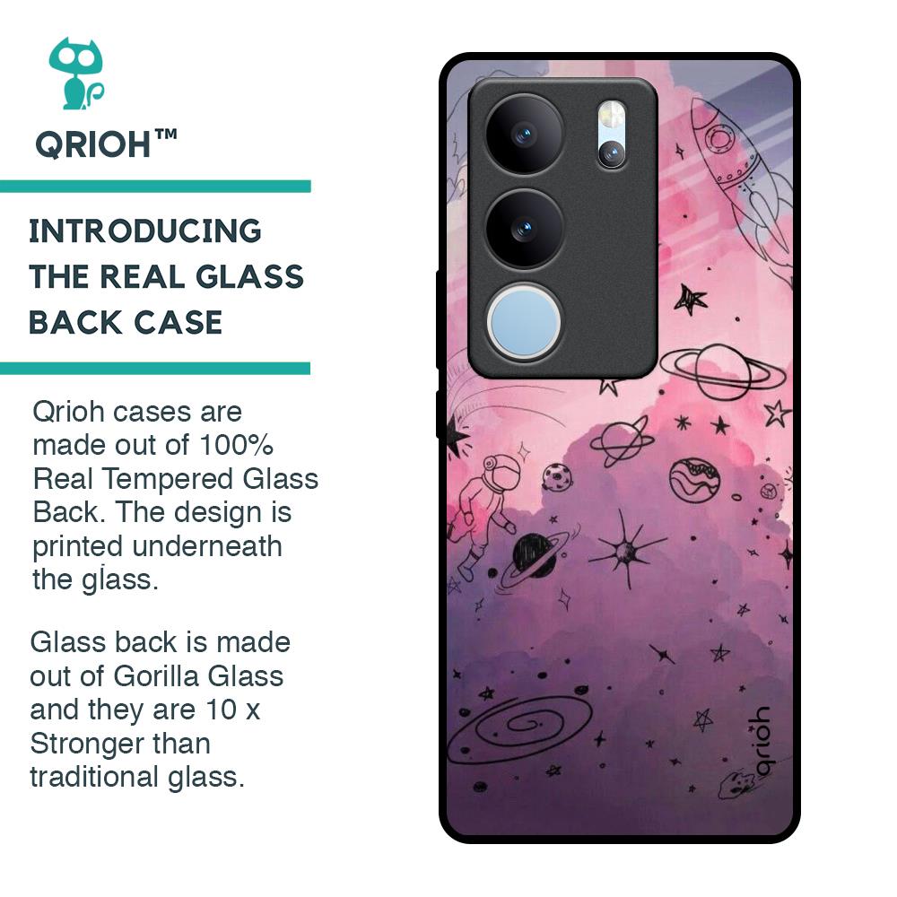 Space Doodles Glass Case for Vivo V29 Pro 5G