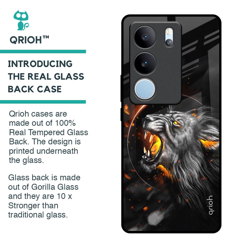 Aggressive Lion Glass Case for Vivo V29 Pro 5G