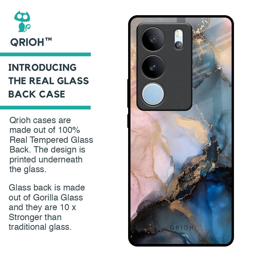 Marble Ink Abstract Glass Case for Vivo V29 Pro 5G