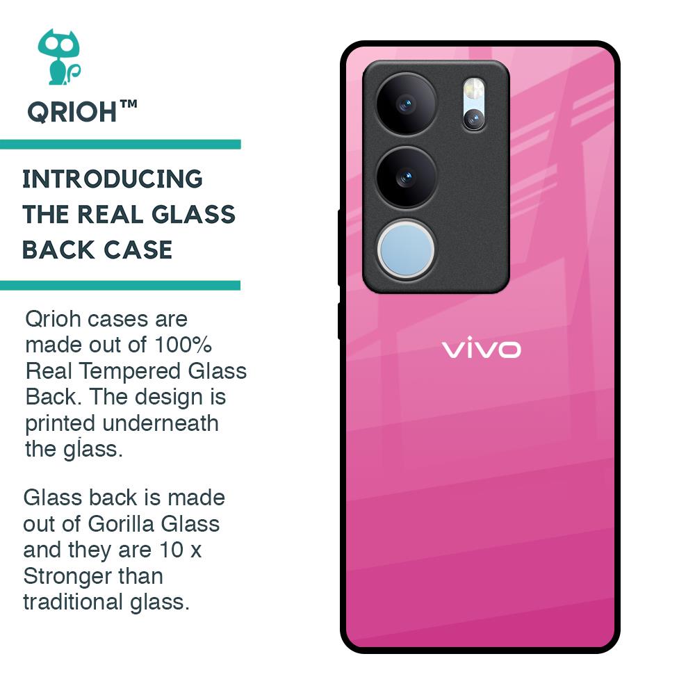 Pink Ribbon Caddy Glass Case for Vivo V29 Pro 5G