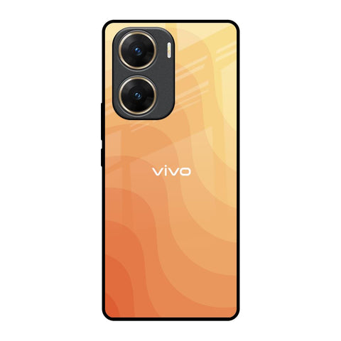 Orange Curve Pattern Vivo V29e 5G Glass Back Cover Online