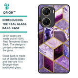 Purple Rhombus Marble Glass Case for Vivo V29e 5G