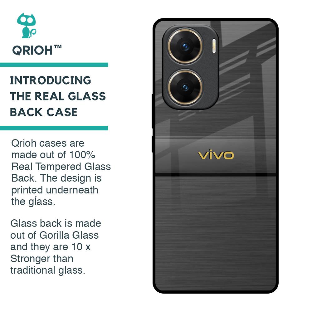 Grey Metallic Glass Case For Vivo V29e 5G