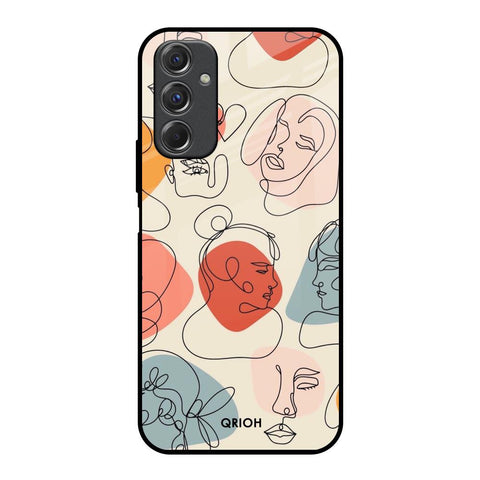 Abstract Faces Samsung Galaxy F34 5G Glass Back Cover Online