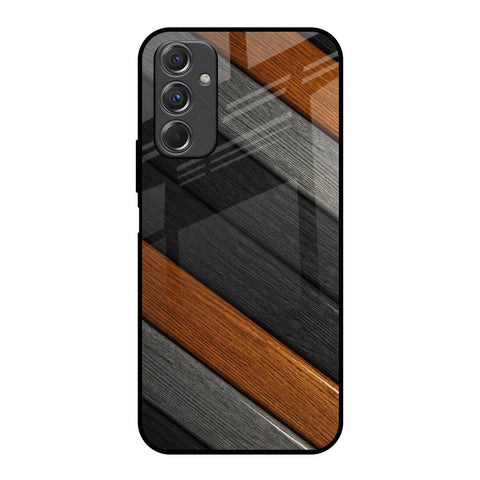 Tri Color Wood Samsung Galaxy F34 5G Glass Back Cover Online