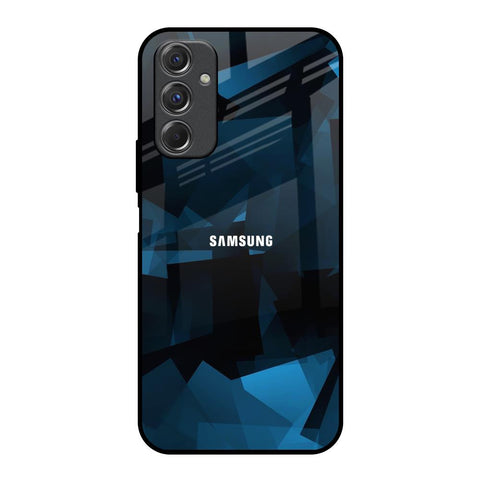 Polygonal Blue Box Samsung Galaxy F34 5G Glass Back Cover Online