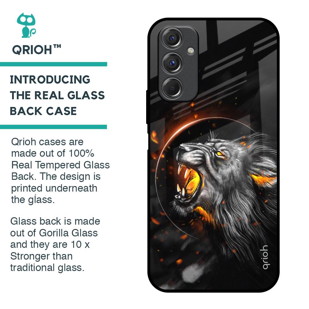 Aggressive Lion Glass Case for Samsung Galaxy F34 5G