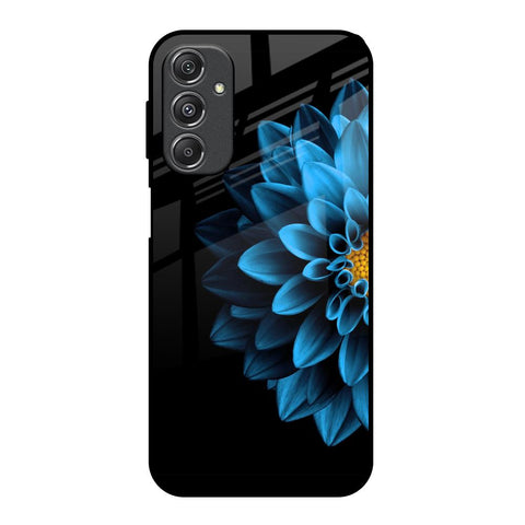 Half Blue Flower Samsung Galaxy M34 5G Glass Back Cover Online