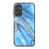 Vibrant Blue Marble Samsung Galaxy M34 5G Glass Back Cover Online