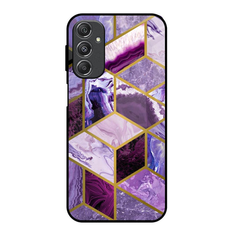 Purple Rhombus Marble Samsung Galaxy M34 5G Glass Back Cover Online